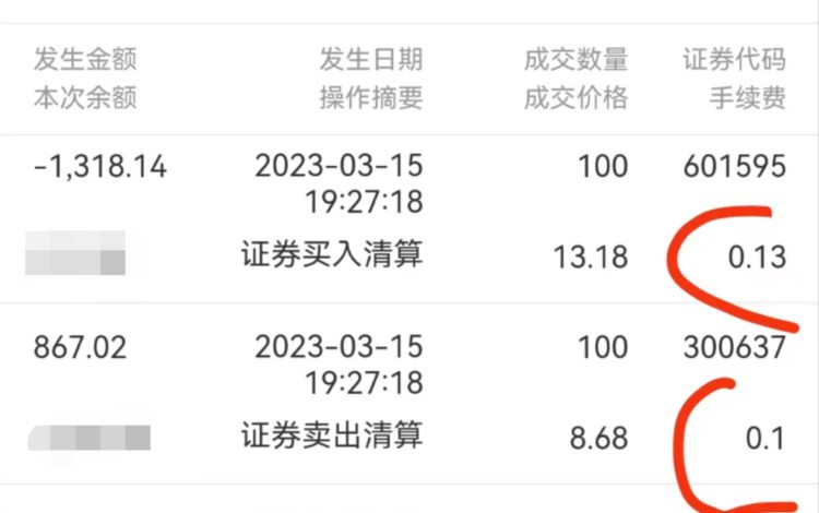 股票上来回折腾挣了两千四，佣金消耗七百，我不该谈免最低消费吗