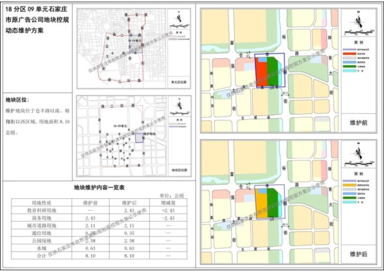 石家庄10地块规划调整，一城改项目宅地取代公园绿地！