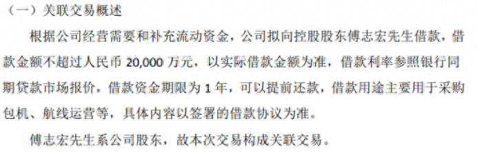 成记泰达拟向控股股东傅志宏借款 借款金额不超过2亿