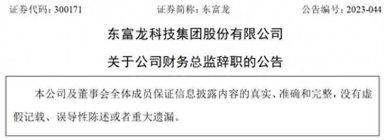 东富龙科技集团股份有限公司财务总监郜志坚辞职