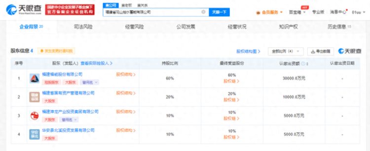 福能股份等注资5亿成立抽水蓄能公司