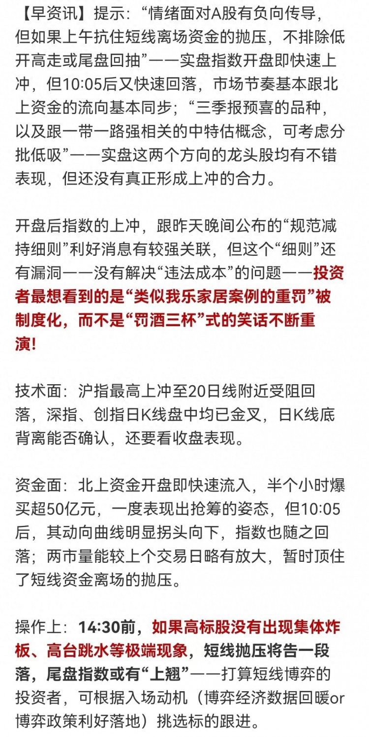 指数放量冲高回落！明天还有红包领吗