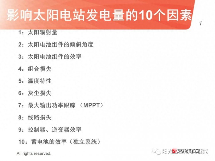 影响光伏电站发电量的10个因素分解