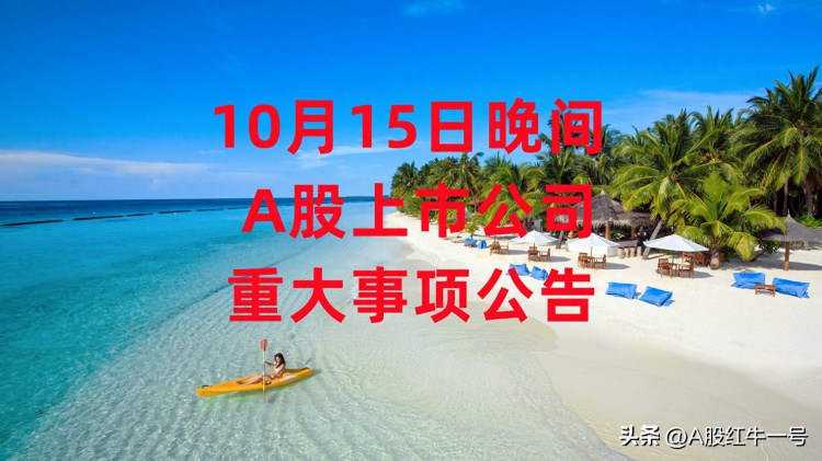 公告10月15日晚间A股上市公司公告