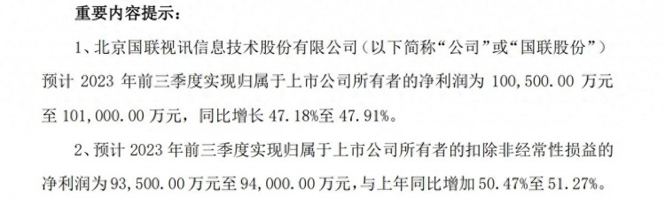 三季报业绩披露迎来高峰期国联股份等产业互联网个股业绩预增