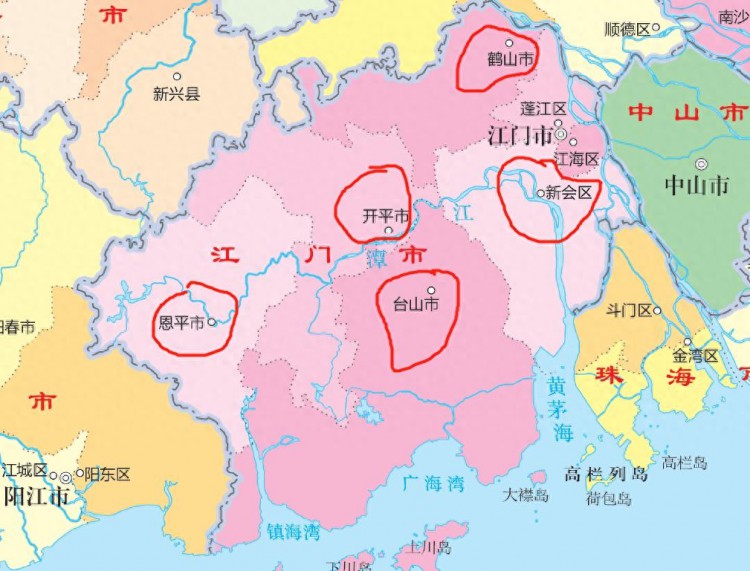 广东江门、新会、台山、开平、鹤山、恩平现状观察。