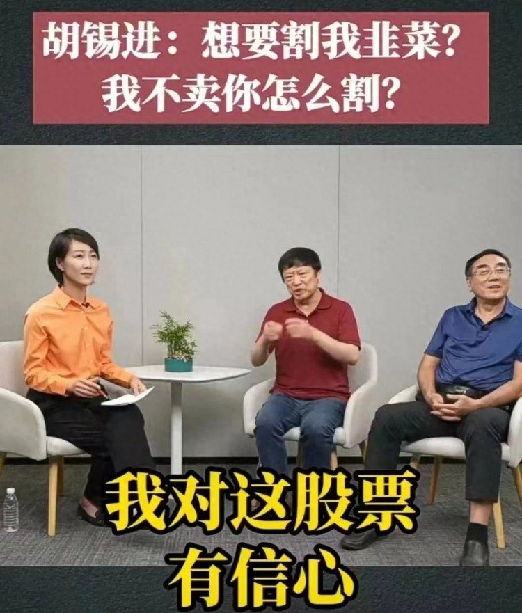 胡锡进炒股名言火了：我不卖，你怎么割我？