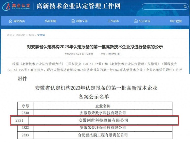 科技引领未来|创世科技第六次荣获“高新技术企业”称号