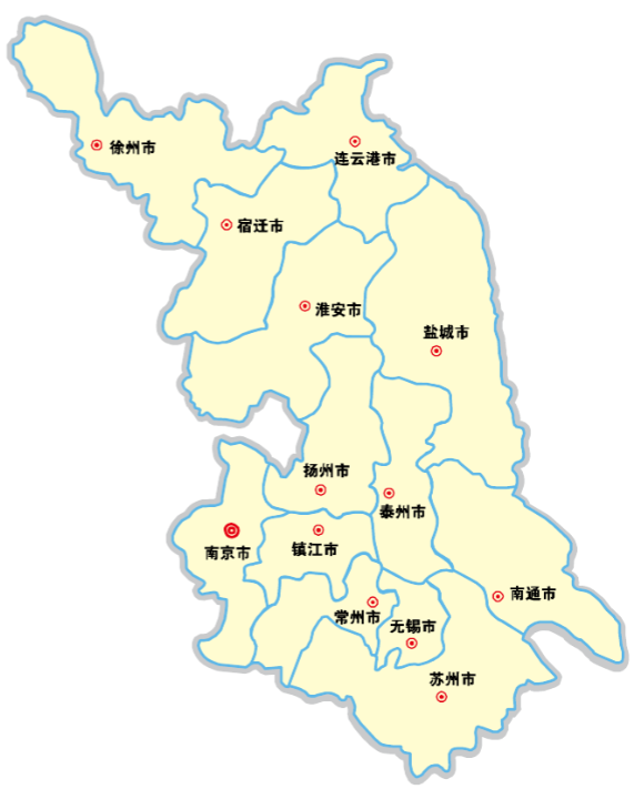 江苏省行政区域调整构思：江阴升地级市靖江张家港合并入江阴