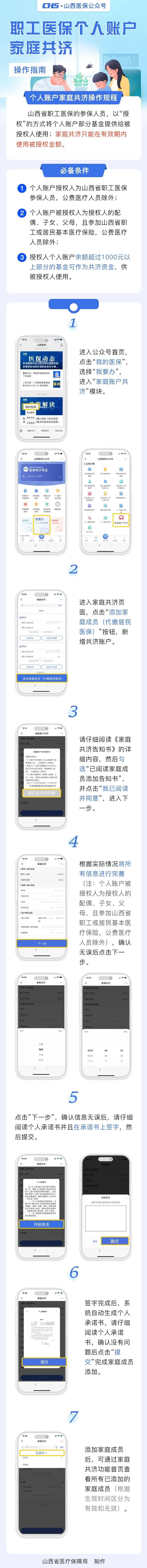 山西医保｜职工医保个人账户家庭共济操作指南